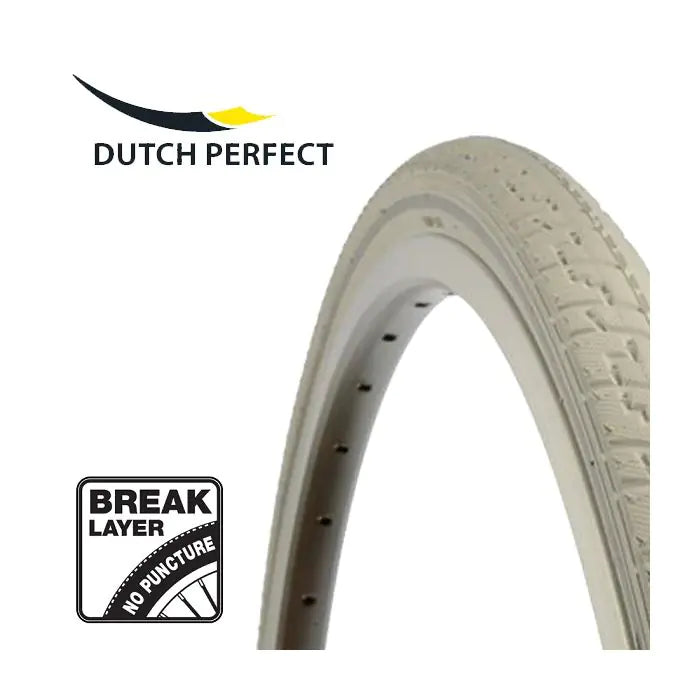Pneu Dutch Perfect 28 x 1,40 40-622 mm anti-crevaison - blanc avec reflet