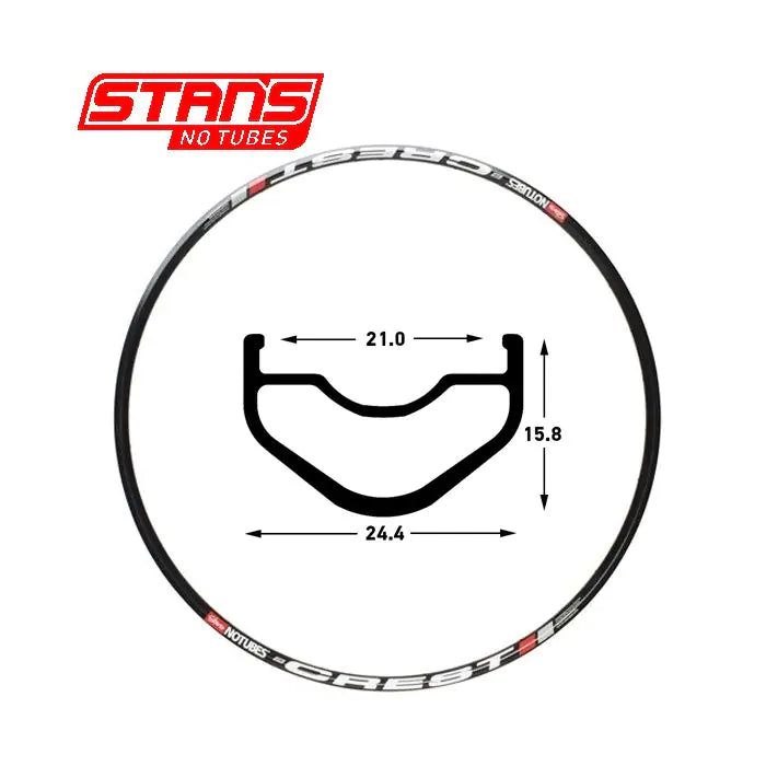 Stans notubes jante crest mk3 27.5 650b 28h noir snt