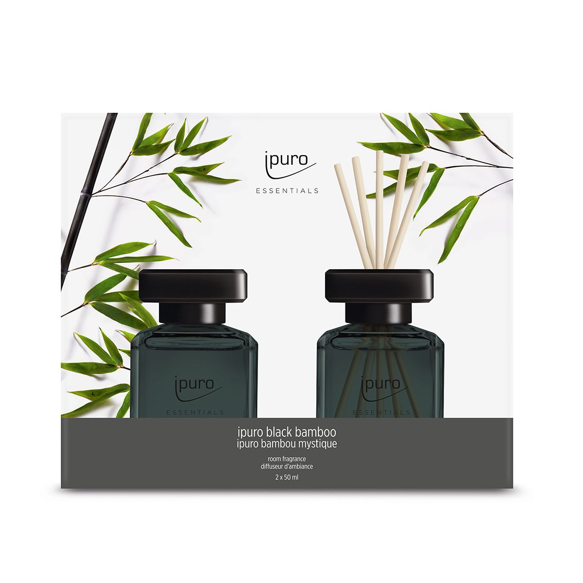 Diffuseur de parfum Ipuro bambou noir 2 x 50 ml