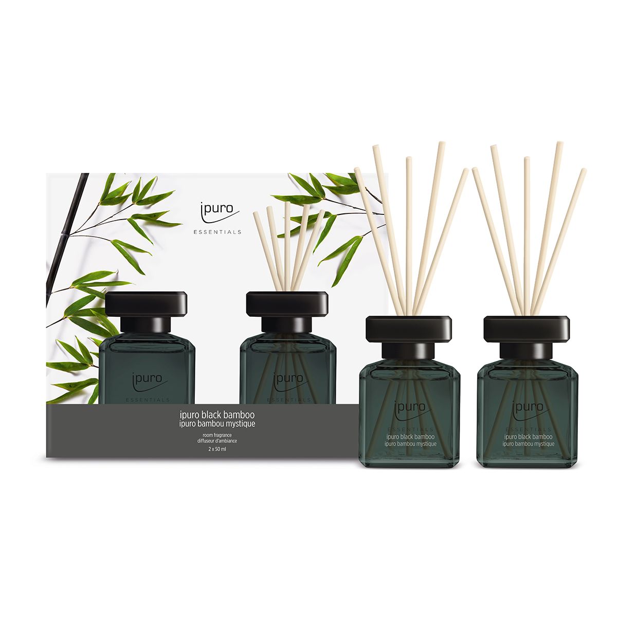 Diffuseur de parfum Ipuro bambou noir 2 x 50 ml