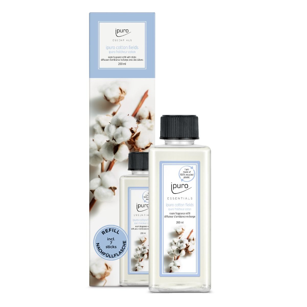 Recharge pour diffuseur de parfum Ipuro champs de coton 200ml