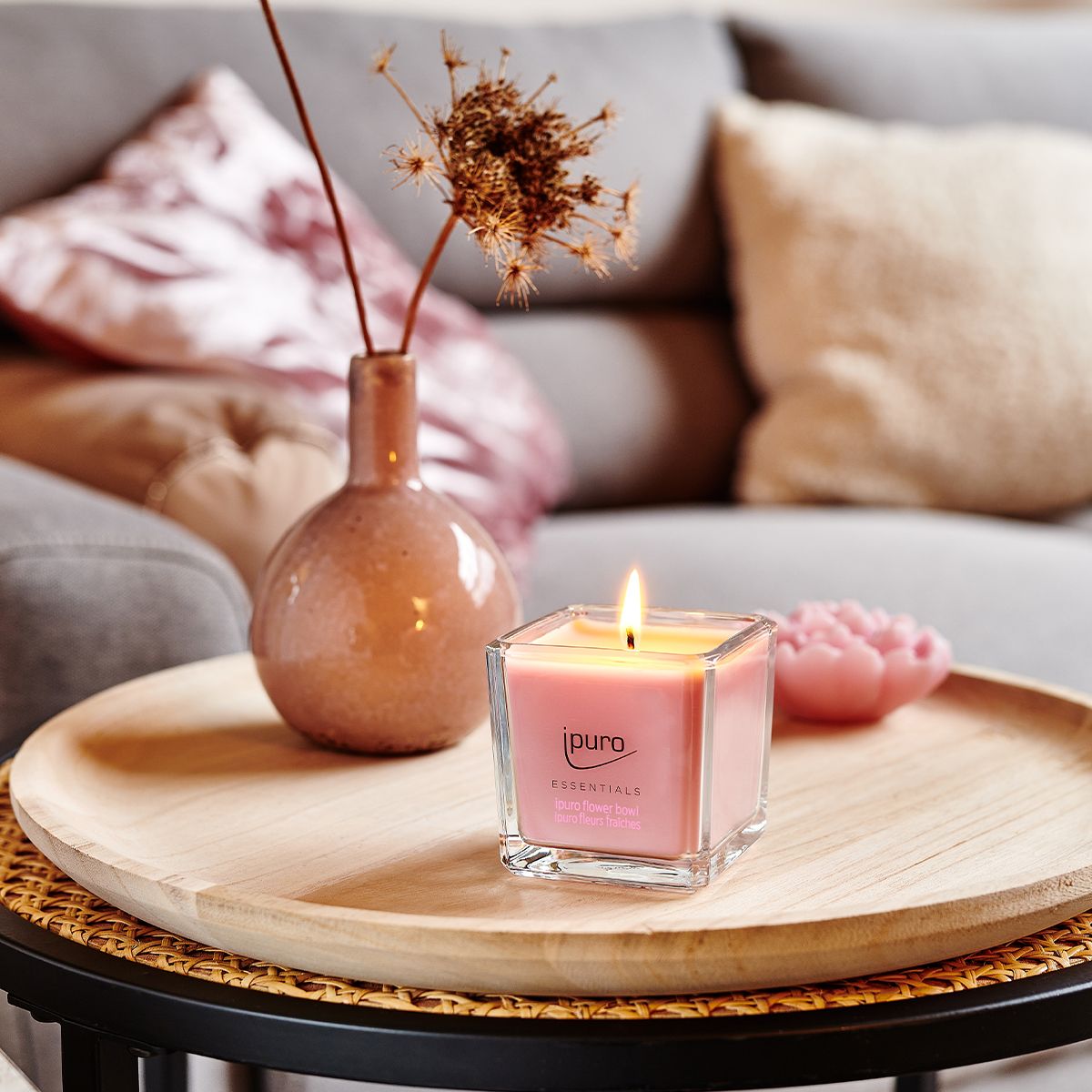 Bougie parfumée Ipuro bol de fleurs 125gr.