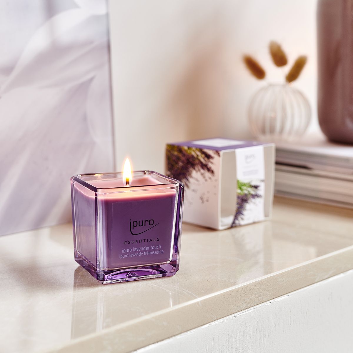 Bougie parfumée Ipuro touche lavande 125gr.