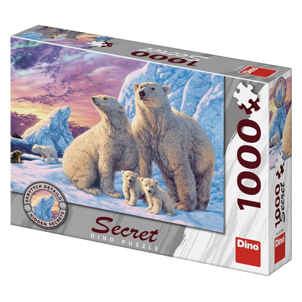 Puzzle Dinotoys - ours polaires aux secrets cachés - 1000 pièces