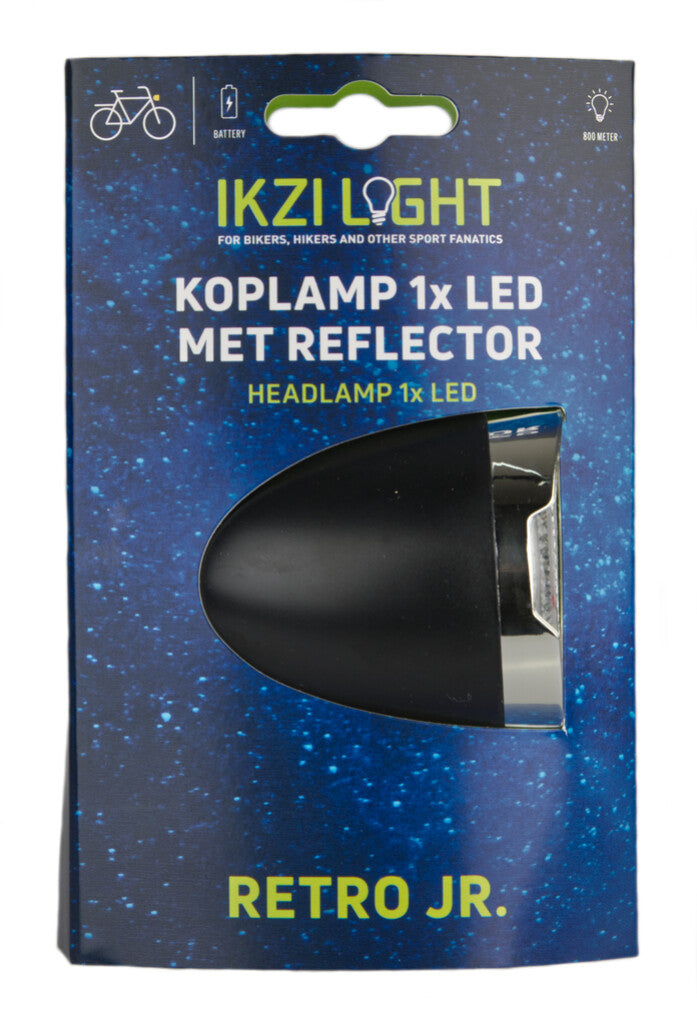 Ikzi Headlight rétro Jr 1x LED - noir