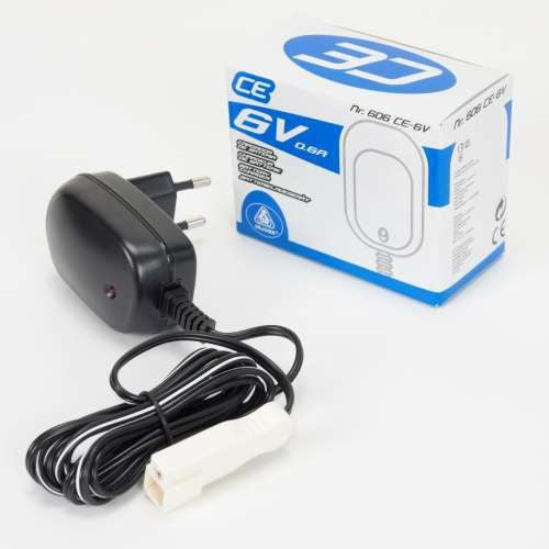 Chargeur de batterie injusa CE 6V-0.6a Plastique noir