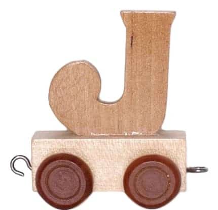Bongers jouet en bois lettre j avec roues 6 cm de haut
