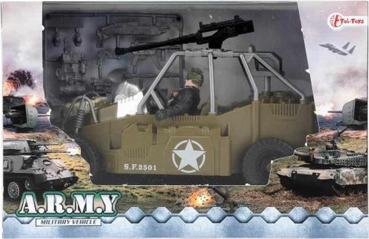 Toi-toys jeep de force de soldat militaire avec des armes