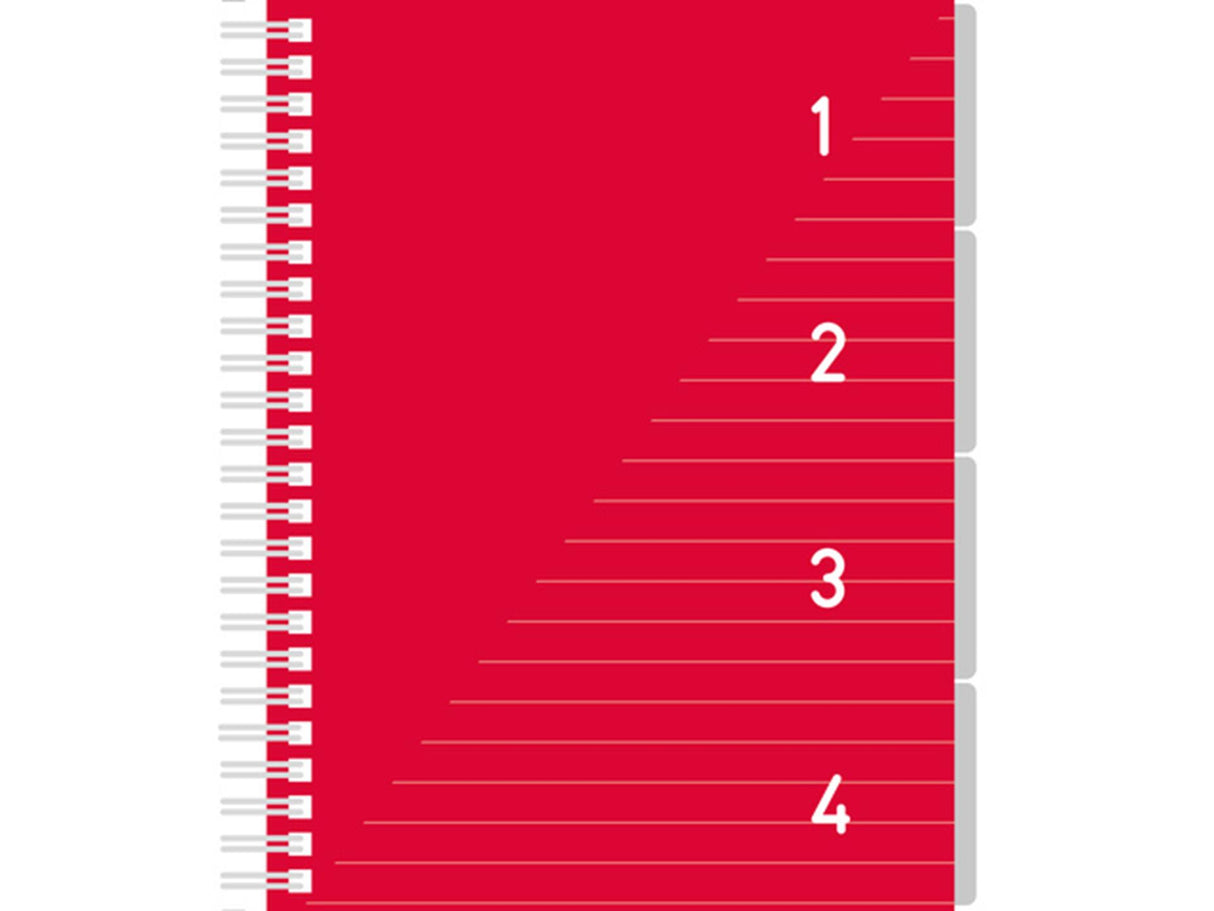 Kangaro bloc-notes 4 en 1 a5, ligné rouge