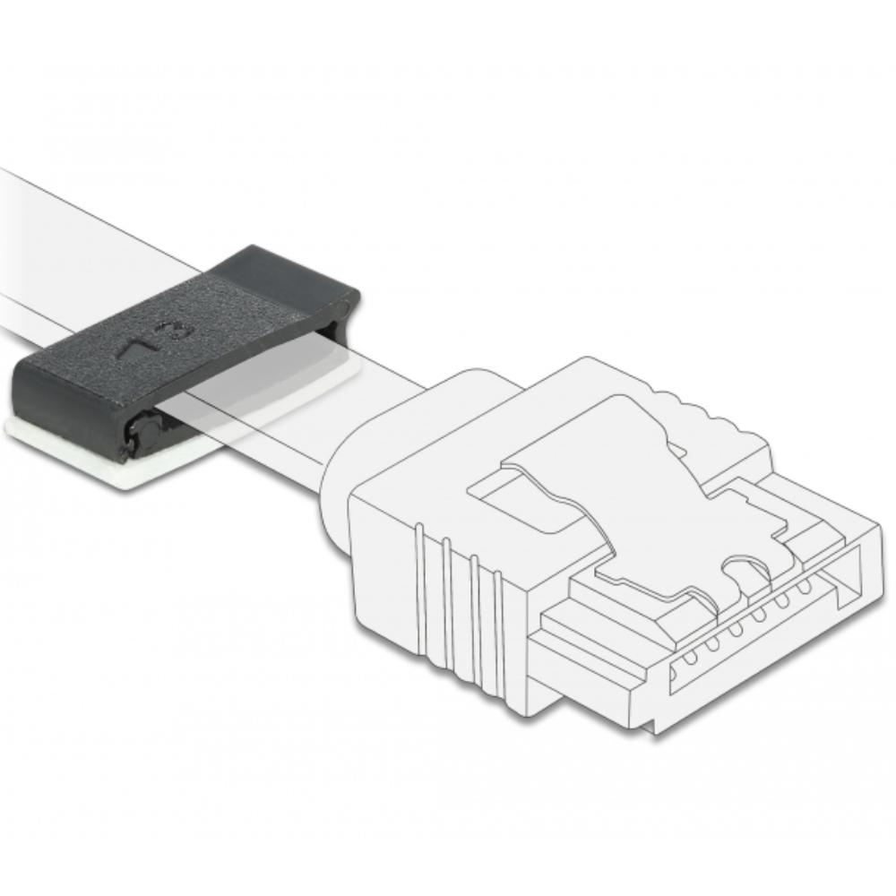 Delock support de câble avec clip de verrouillage autocollant noir 10 pièces