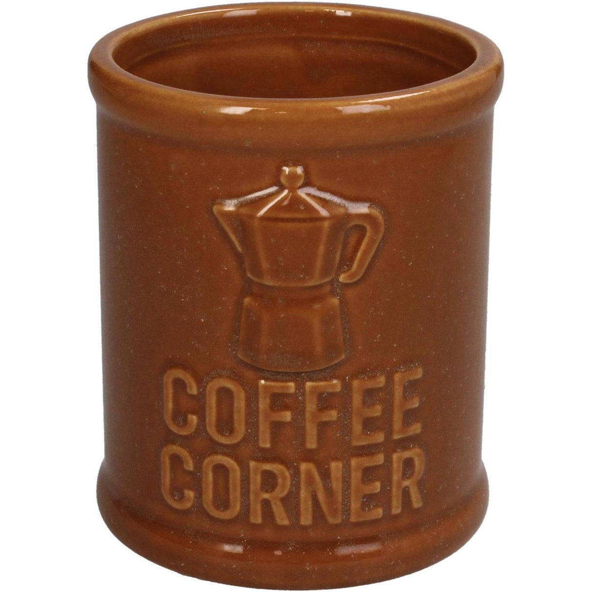 Kersten bloempot coffee corner keramiek bruin 8.5x8.8x10.5cm