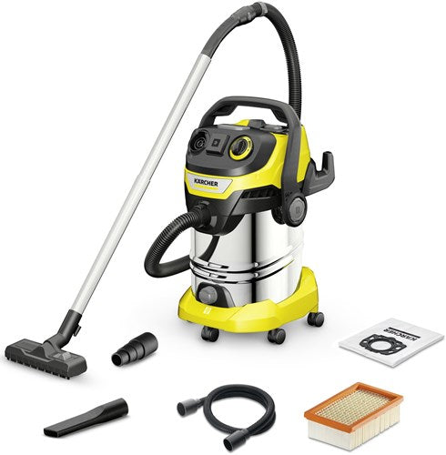 Karcher Kärcher wd 6 p s v-30 6 22 t aspirateur eau et poussière - 1300 w - 30 litres - prise intégrée - tuyaux d'aspiration en inox - récipient en inox - vis de vidange - filtre plat