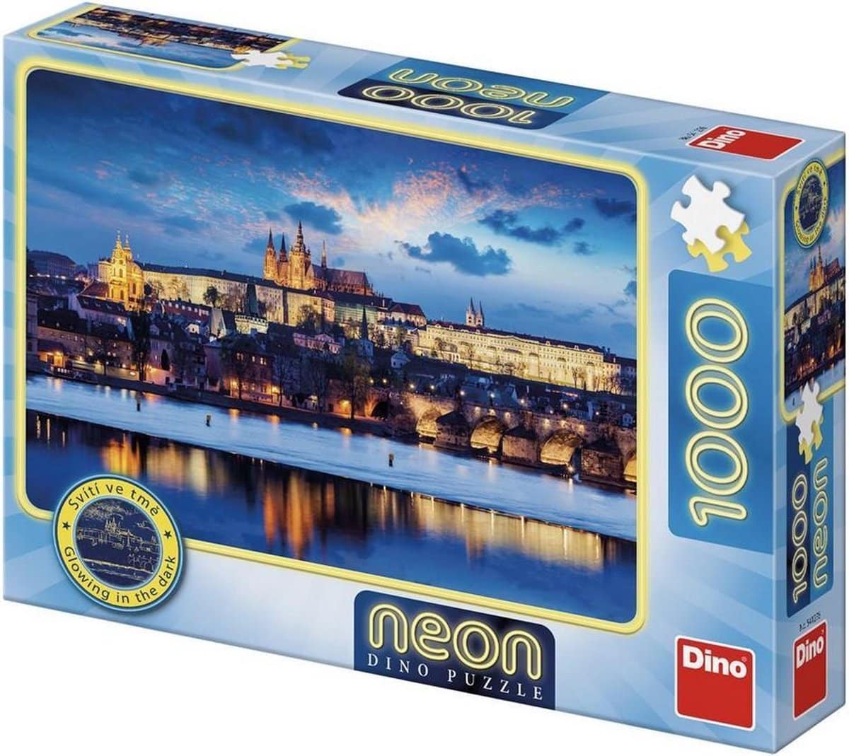 Puzzle Dinotoys - Château qui brille dans le noir à Prague - 1000 pièces