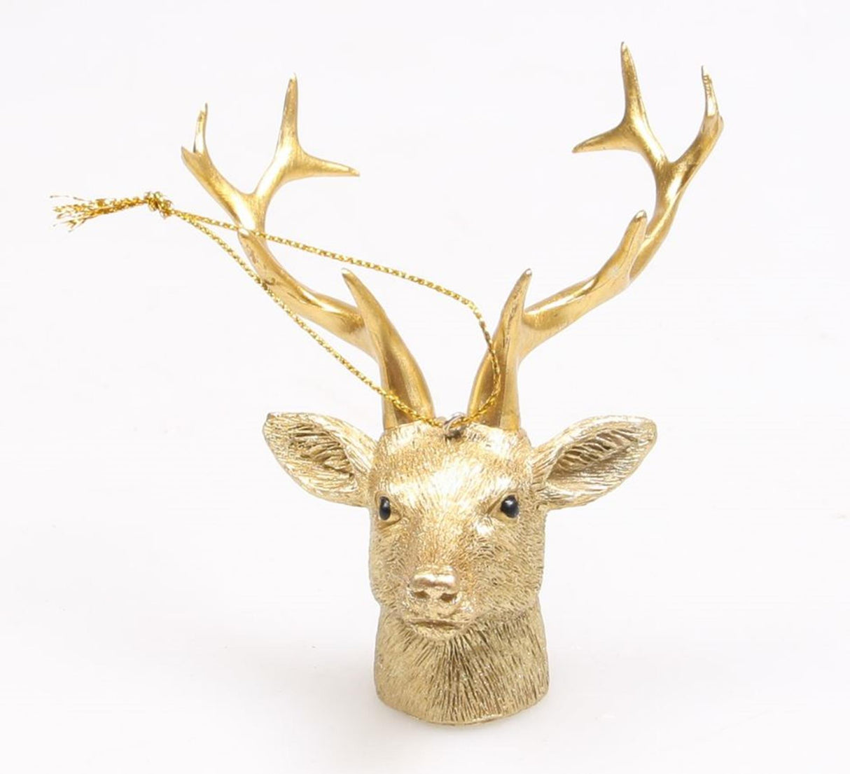 Décoration inspirée de la saison tête de cerf suspendue 10x8x9cm or