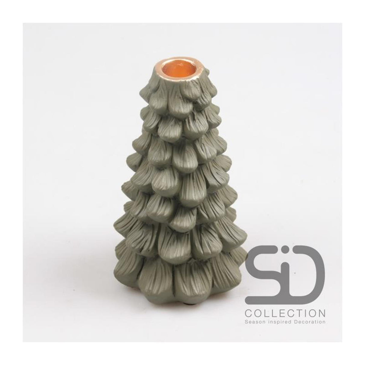Chandelier de décoration inspiré des saisons Sapin de Noël 11x11x19 vert olive