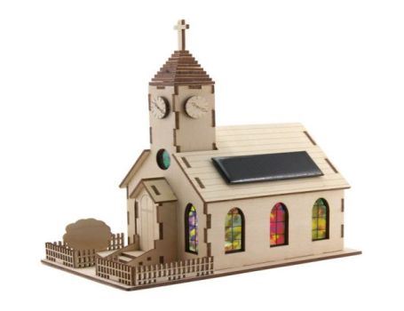 Kit de construction Solexpert - église avec panneau solaire