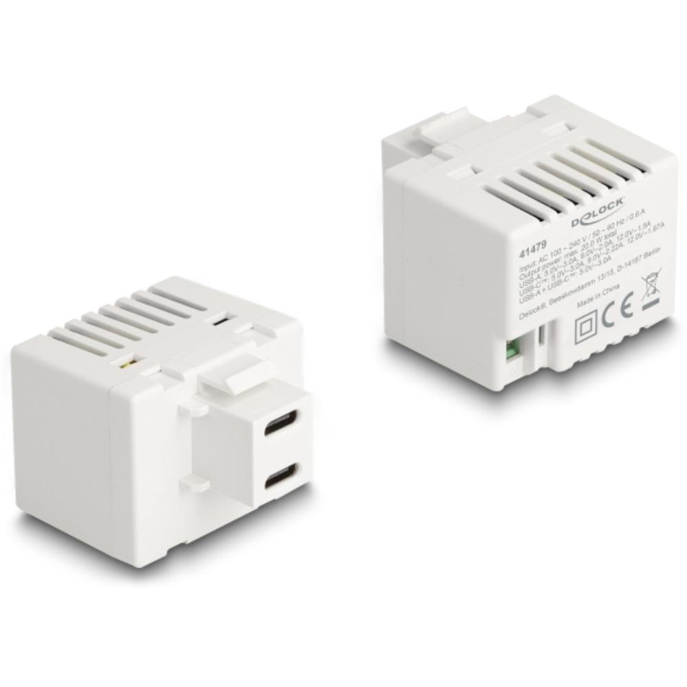 Bloc de connexion USB-C vers 2 broches Keystone