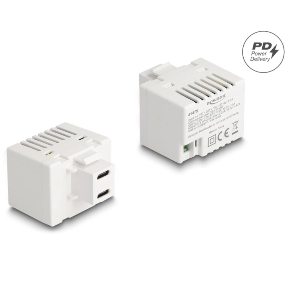 Bloc de connexion USB-C vers 2 broches Keystone