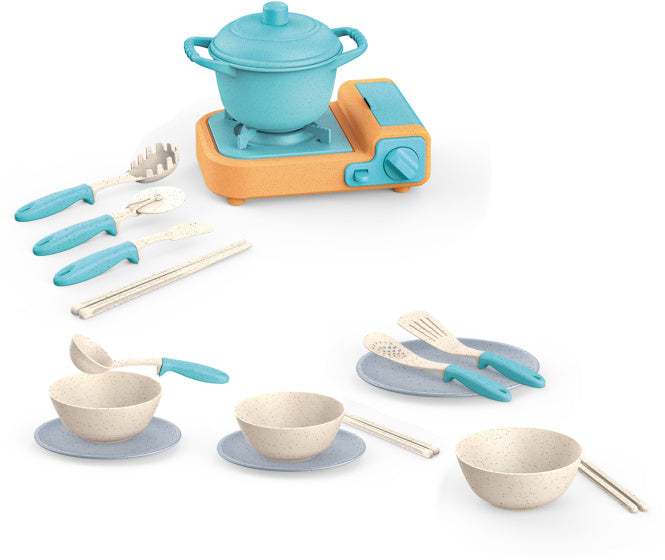 Jouets de cuisine poêle à jouets avec accessoires de cuisine recyclés
