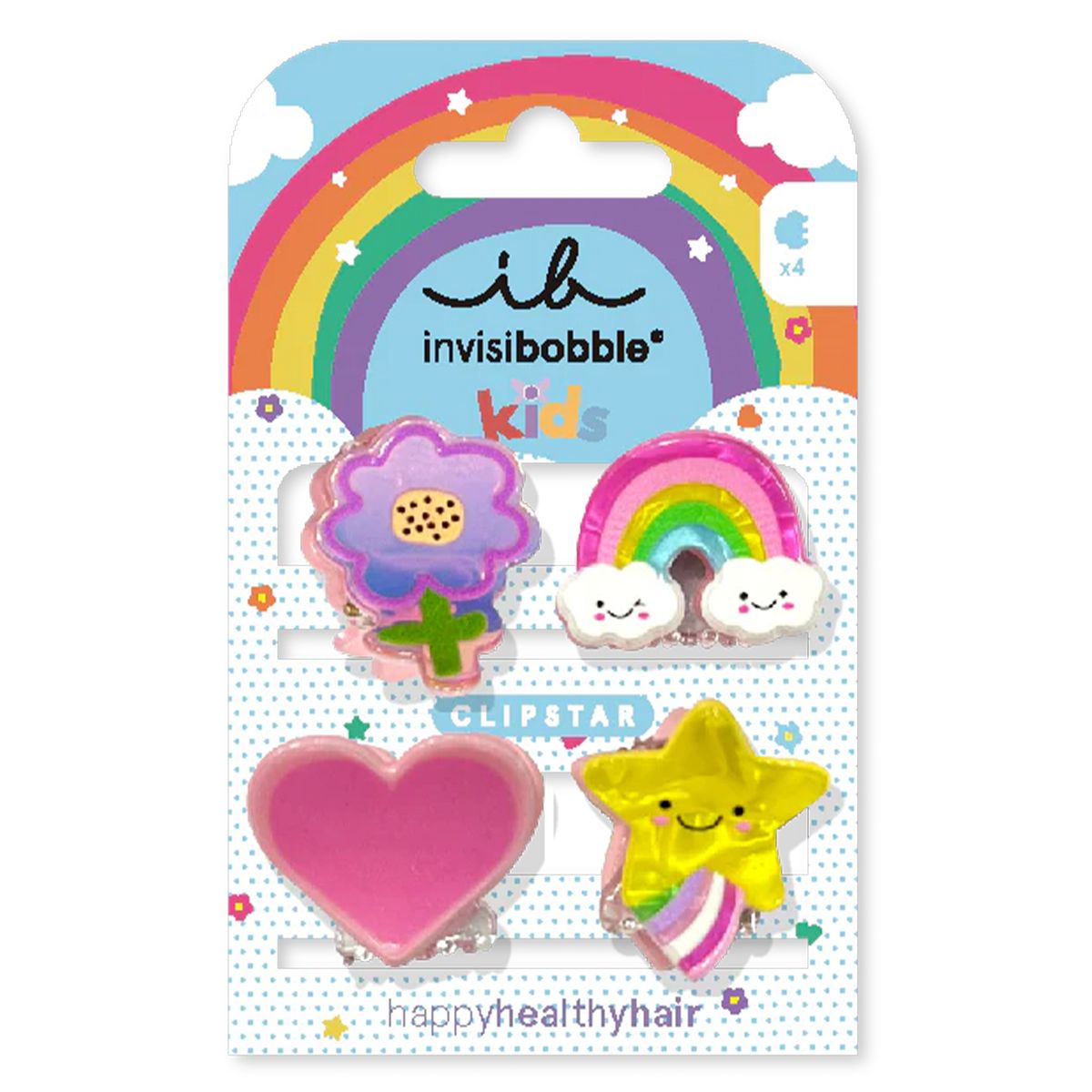 Invisibobble clipstar enfants monde heureux 4pcs.