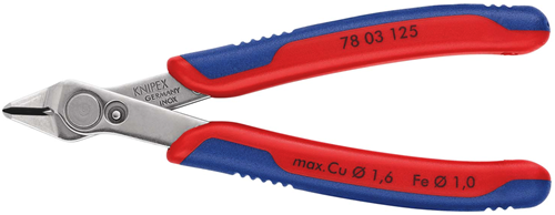 Knipex super Knips® électronique | longueur 125 mm | poignées multi-composants - 78 03 125 sb
