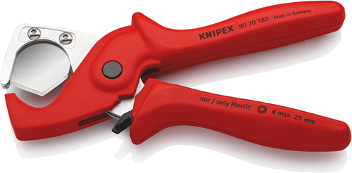 Tuyau Knipex plasticut® 90 20 185 sb | coupe-tube de protection en plastique | avec fibre optique la plus éloignée - 90 20 185 sb
