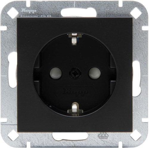 Kopp hk07 prise encastrable noir pur mat RA + sécurité enfant - 4624610