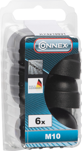 Connex cache hexagone m10 plastique 6 noir - ky4210031
