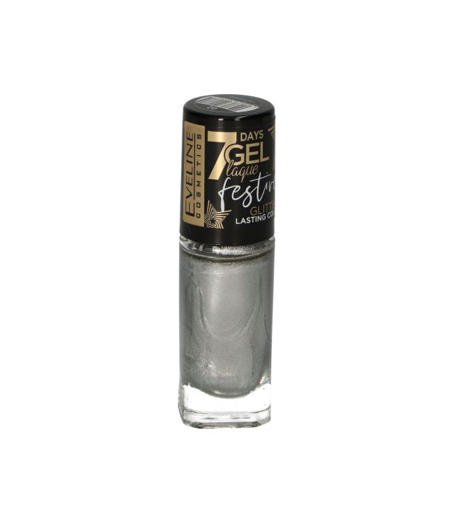 Eveline 7days gel laque couleur durable 8ml numéro 02 paillettes argentées