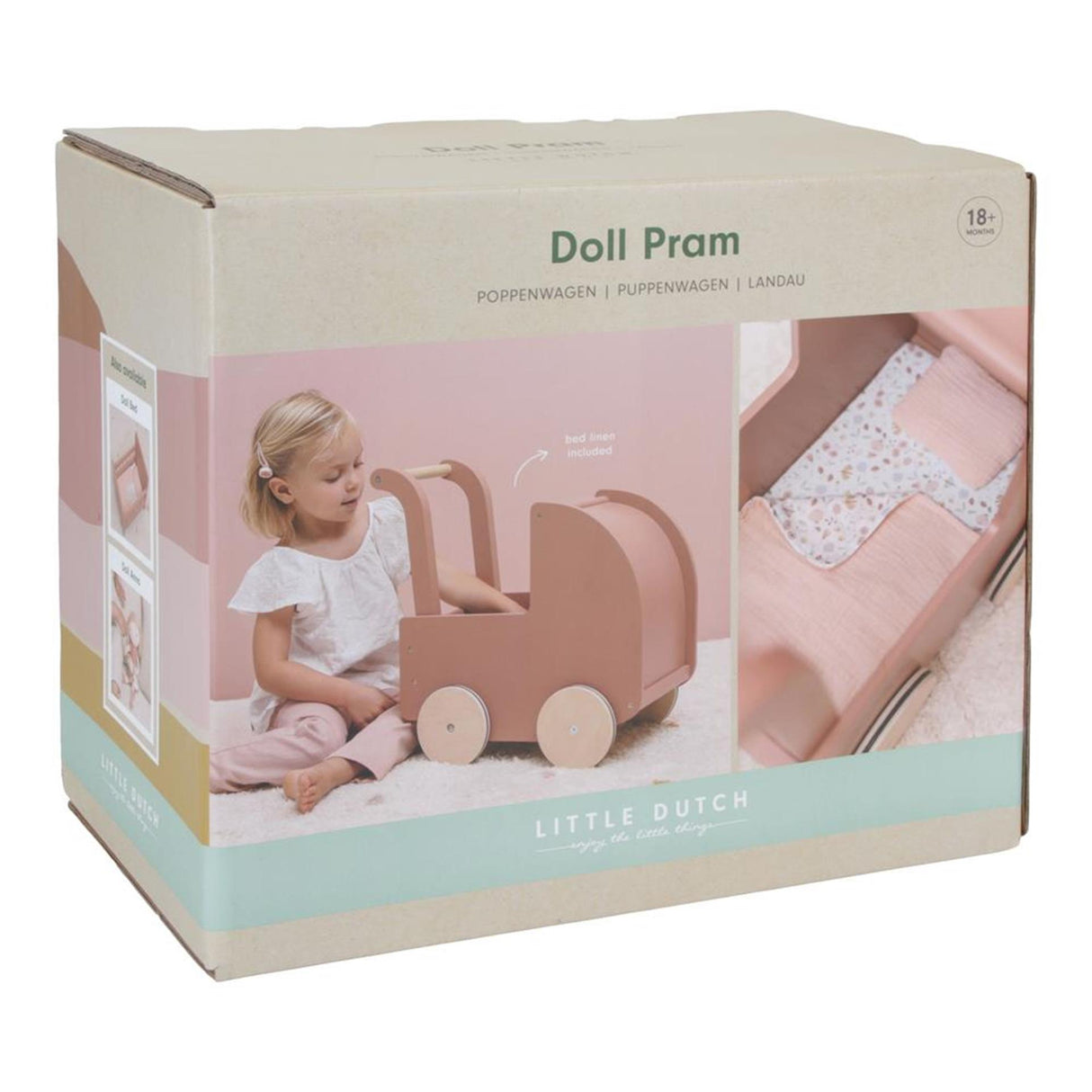 Landau de poupée Little Dutch Tiamo en bois FSC