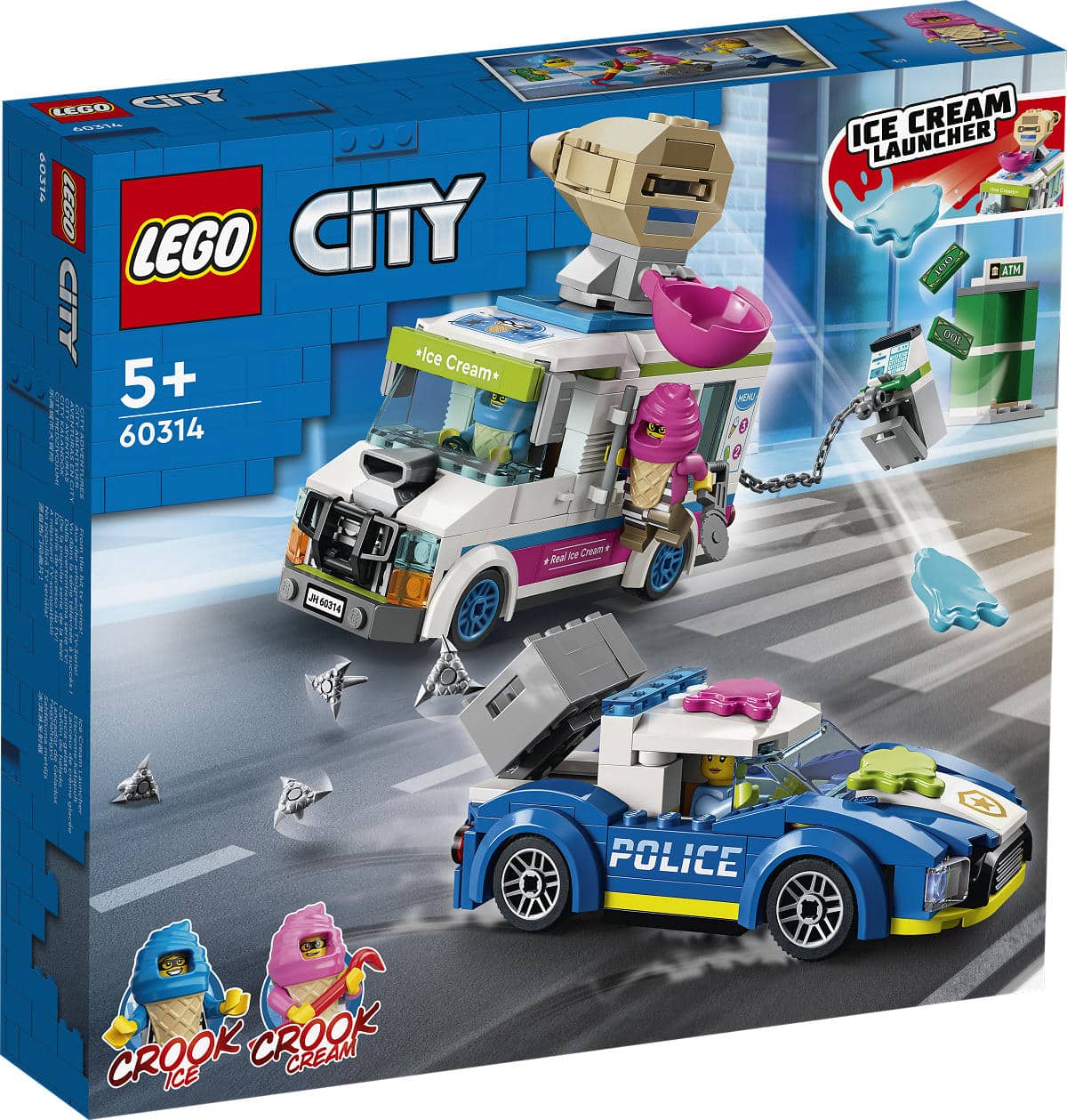 Lego city - 60314 lanceur de glace avec voiture de police