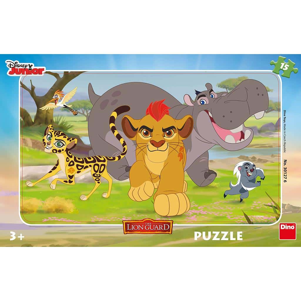 Dinotoys puzzle dino - puzzle cadre disney la garde du lion - 15 pièces