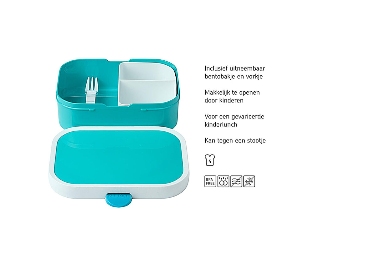 Mepal lunch box campus - 750 ml - boîte à lunch avec compartiments pour enfants - convient pour 4 sandwichs - dino