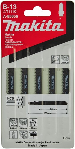 Accessoires Makita lame de scie sauteuse b13 - t111c | 5 pièces - a-85656