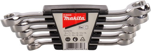 Accessoires Makita b-65545 | jeu de clés à anneau | ouvert | 5 pièces - b-65545