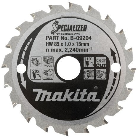 Makita accessoires cirkelzaagblad hout 165x20x1,6 40t 18g - b-09248