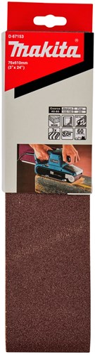Accessoires Makita d-67153 | bande abrasive | rouge k60 76x610 | 3 pièces - d-67153