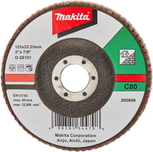 Accessoires Makita disque de ponçage à lamelles 125mm c80 - d-28101 - d-28101