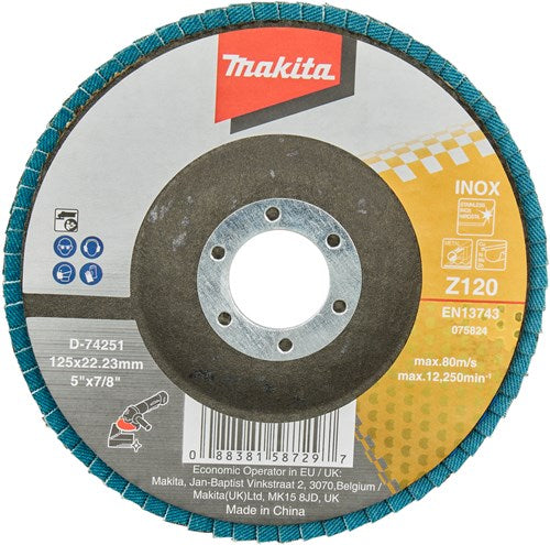 Accessoires Makita disque de ponçage à lamelles 125mm z120 - d-74251
