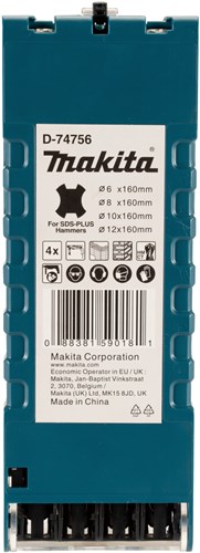 Makita accessoires p2s jeu de forets à béton | sds-plus | 4 pièces - d-74756