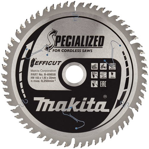 Accessoires Makita scie efficut 165x20x1.85 60t - b-69858 - b-69858