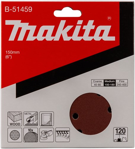 Accessoires Makita disque de ponçage k120 150mm - b-51459 - b-51459