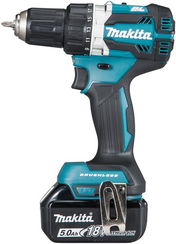 Makita ddf484rtj perceuse/tournevis 18v batterie sans balais 5,0 ah (2 pièces), chargeur rapide, mbox