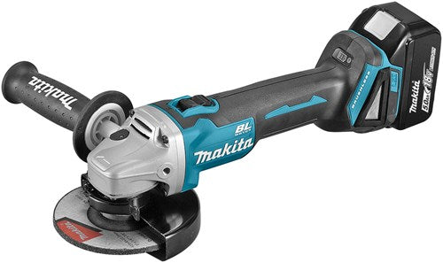 Makita dga506rtj meuleuse d'angle 18v batterie 125mm 5,0ah (2 pièces), chargeur rapide, mbox, avec interrupteur de verrouillage