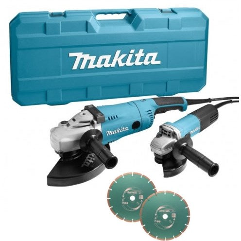 Makita dk0054x1 ensemble meuleuse d'angle ga9020r + 9558hnrg | + disques diamantés - dk0054x1