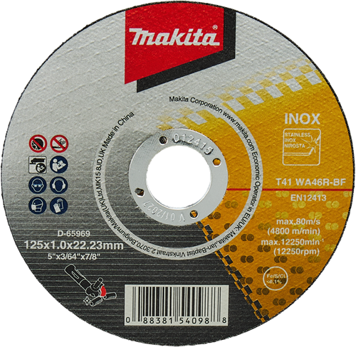 Accessoires Makita Disque à tronçonner Makita 125x1,0mm acier inoxydable - d-65969-50