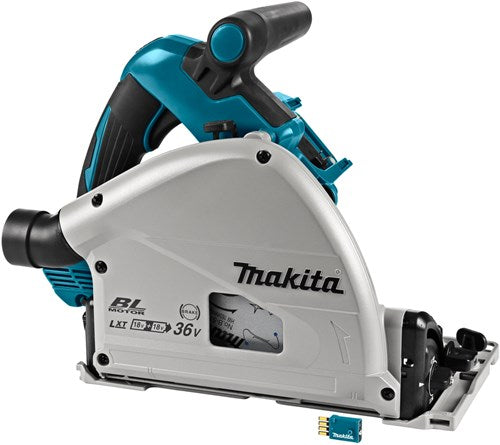 Makita dsp601zju Scie circulaire plongeante 2x18v batterie 165 mm sans batteries ni chargeur, en mbox avec émetteur aws - dsp601zju
