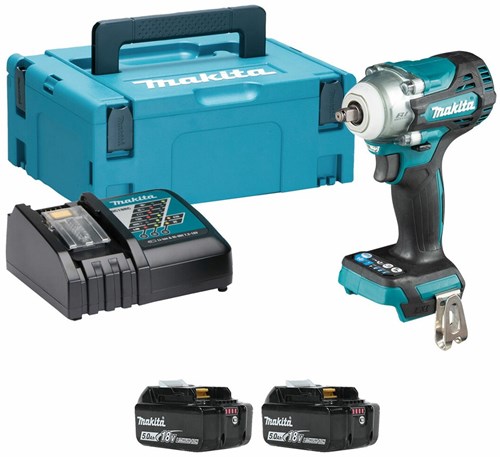 Makita dtw302rtj | clé à chocs sans fil | 18v | Batterie 2 x 5,0 Ah + chargeur rapide | dans mbox