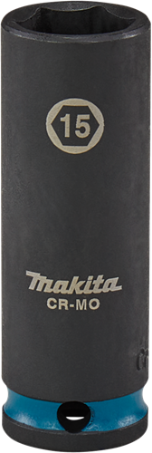 Makita douille à chocs impact noir, 3 8 15mm de long - e-16324