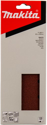 Makita p-36011 feuille abrasive 93x230 k120 rouge